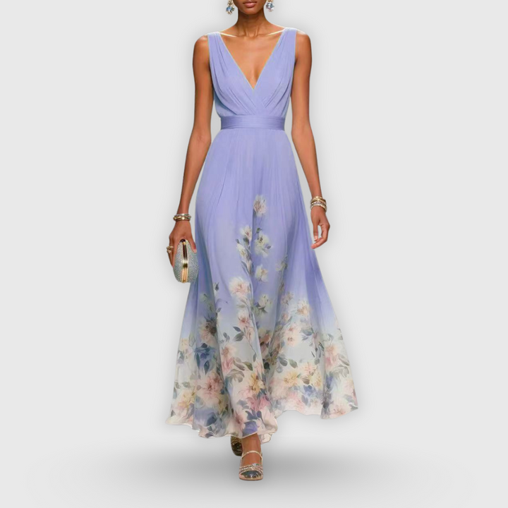 Florence | Elegant Sleeveless Floral Maxi Dress