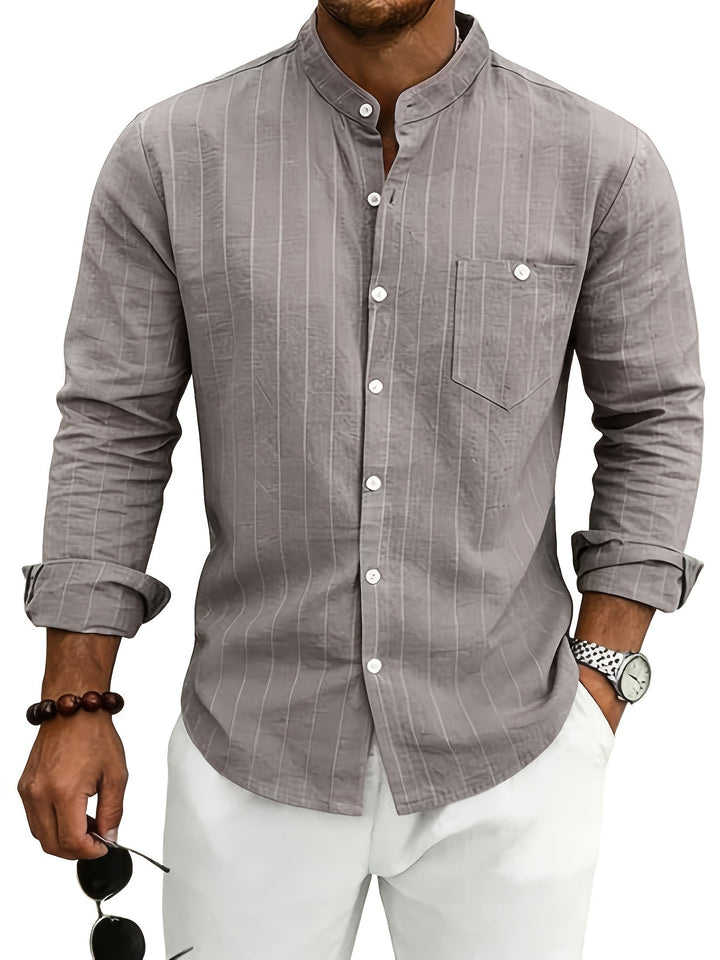 Nathaniel | Refined Striped Long-Sleeve Shirt