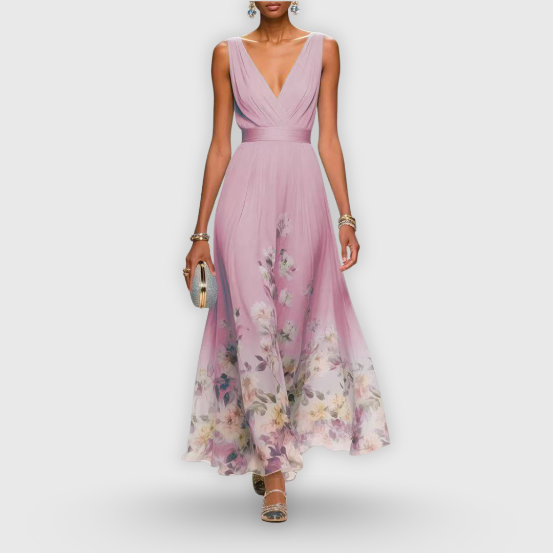 Florence | Elegant Sleeveless Floral Maxi Dress