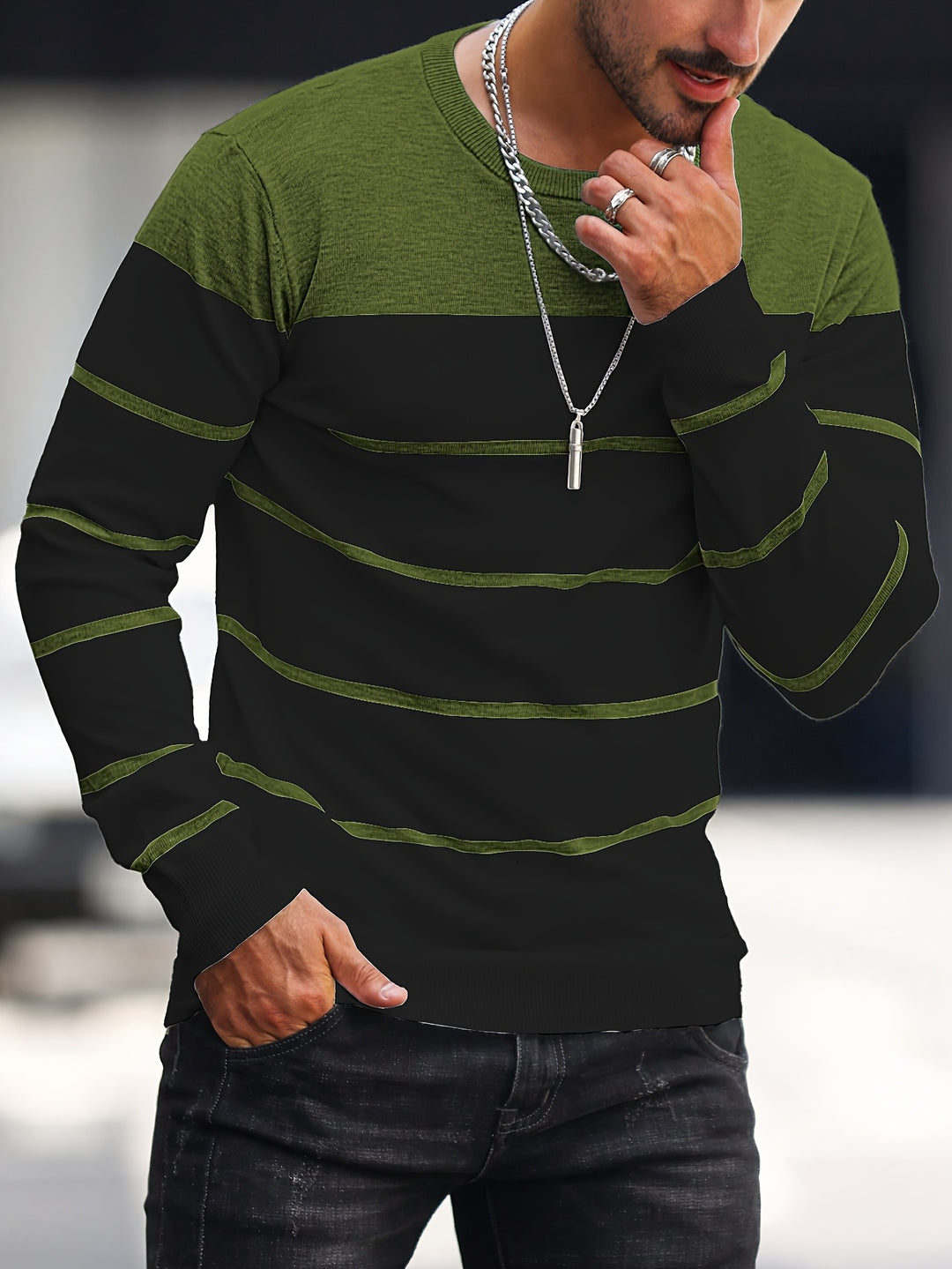 Harrison | Colour-Block Striped Sweater
