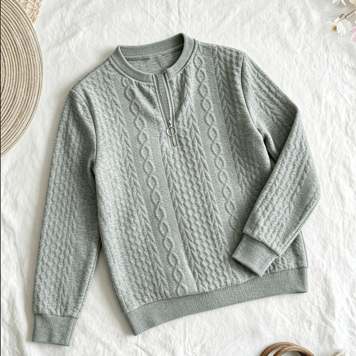 Elise | Textured Half-Zip Pullover