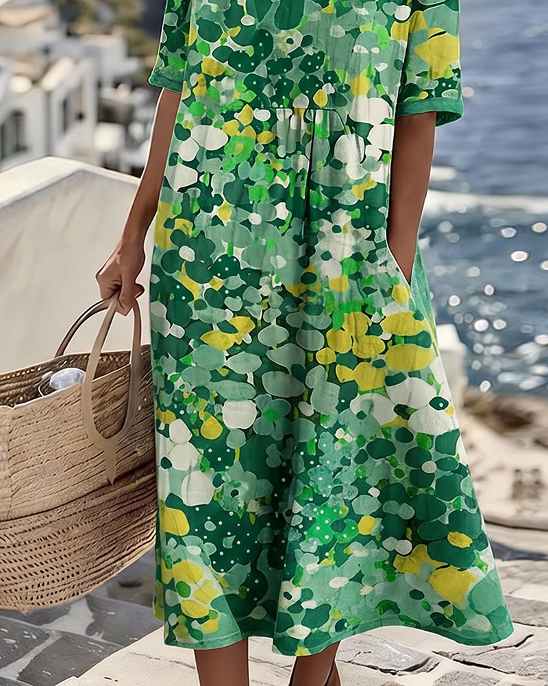 Sylvia | Blossom-Print Midi Dress