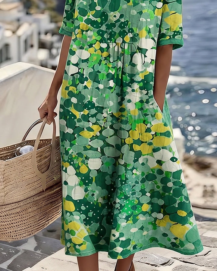 Sylvia | Blossom-Print Midi Dress