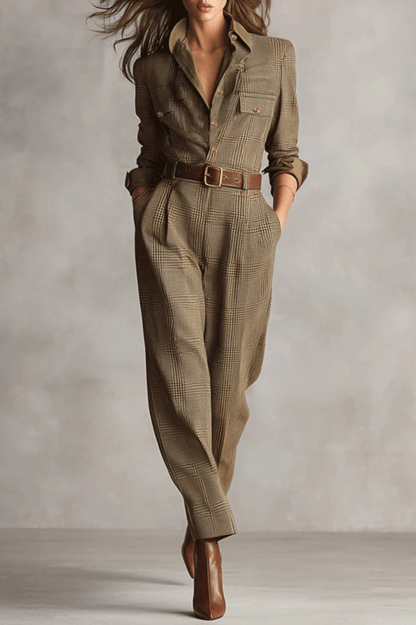 Caroline | Tailored Checked Jumpsuit