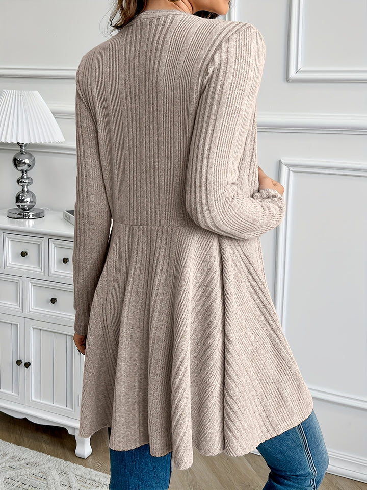 Helena | Ribbed Open-Front Cardigan