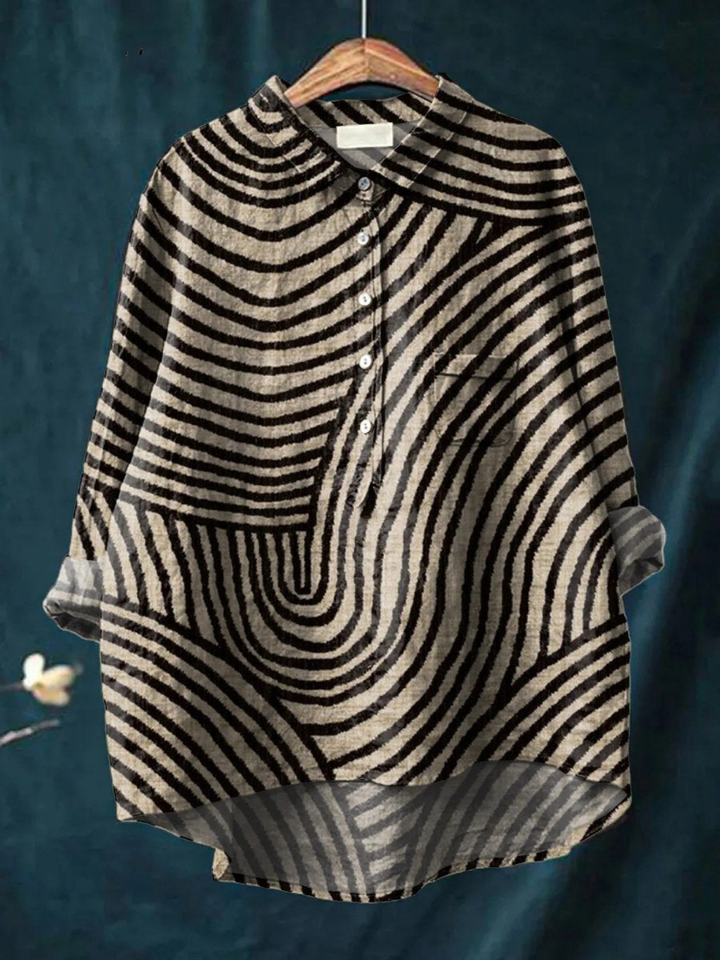 Eudora | Curved Stripe Casual Shirt