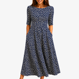 Jacinta | Leaf Print Pocket Maxi Dress