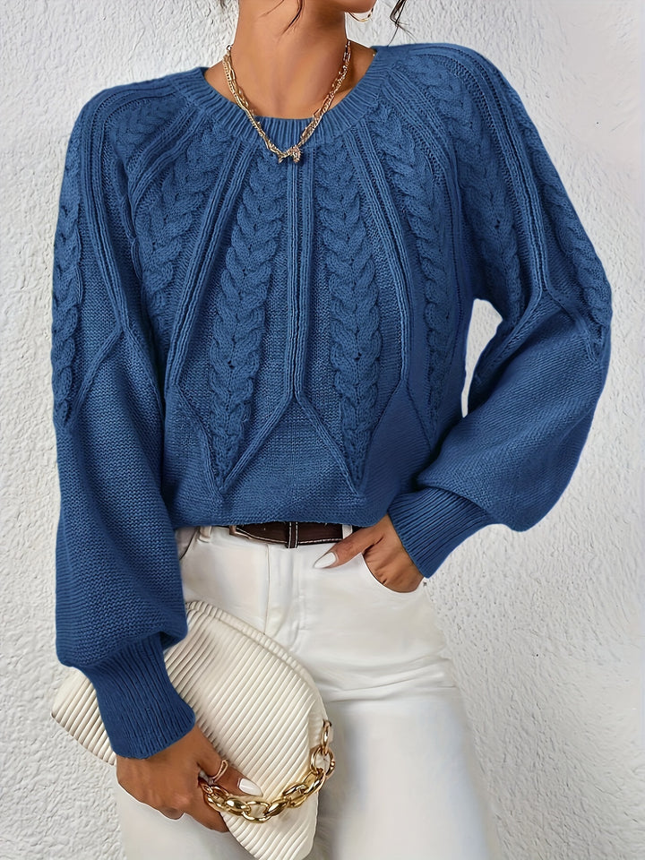 Fiona | Cable-Knit Round-Neck Sweater