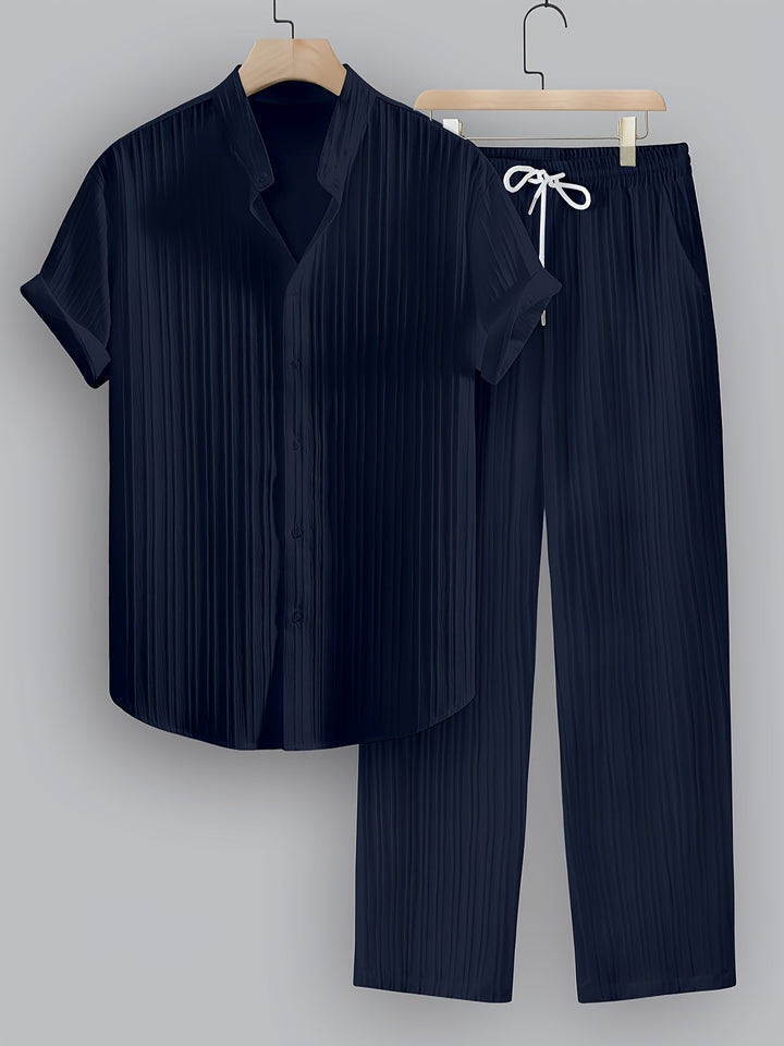 Nathan | Relaxed Stand-Collar Two-Piece Set