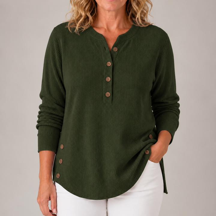 Lydia | Ribbed Button-Detail Tunic