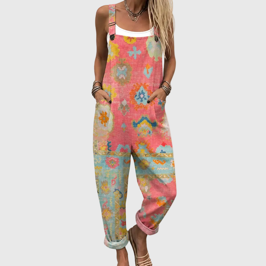 Minerva | Relaxed Mosaic Print Jumpsuit