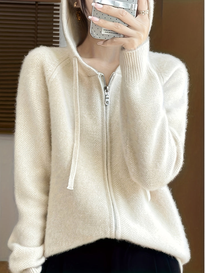 Norah | Cosy Hooded Zip Cardigan