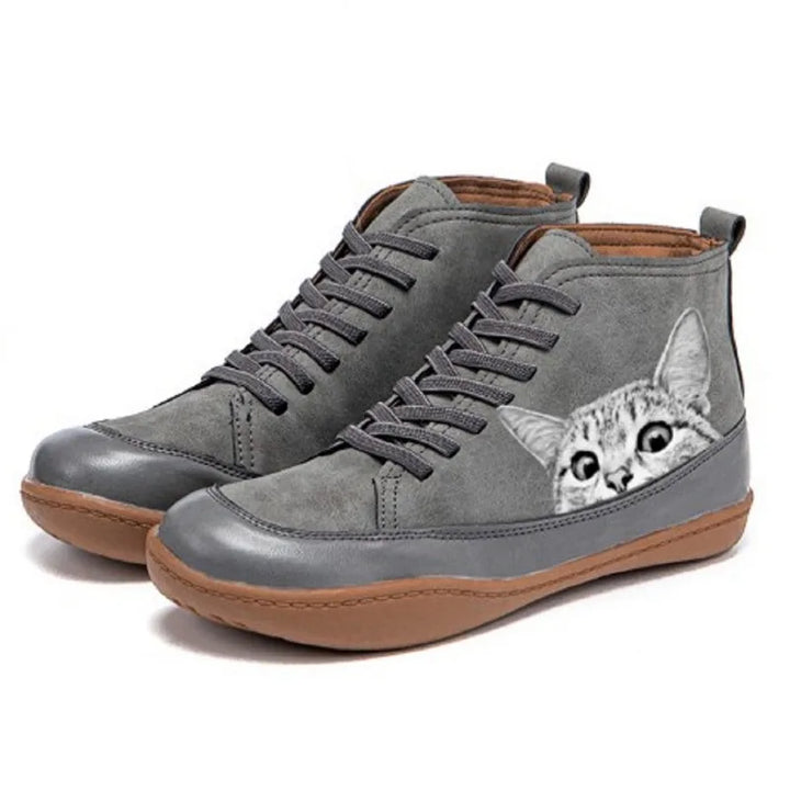 Sylvie | Cat-Print High-Top Sneakers