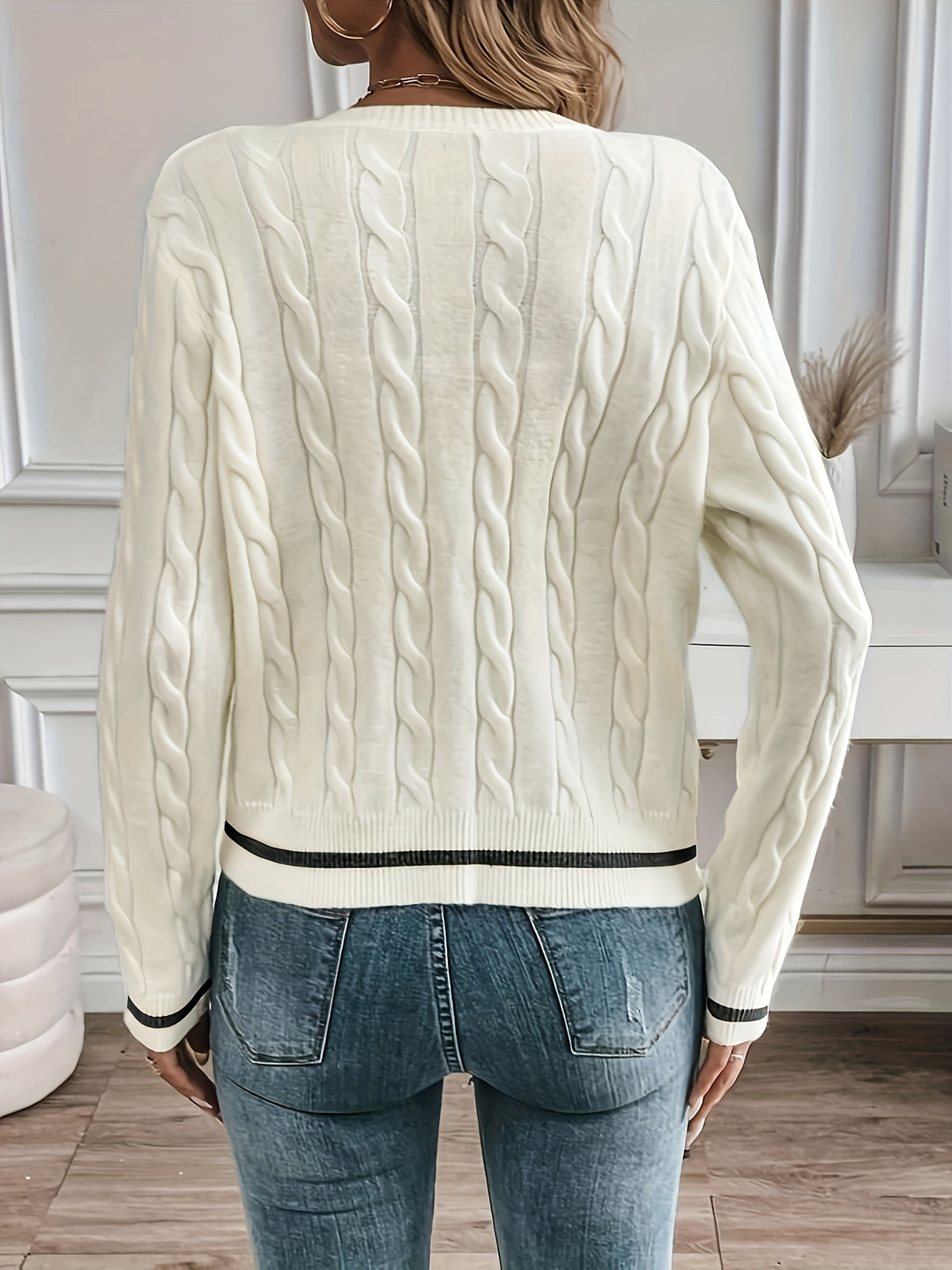 Nora | Cable-Knit Button-Front Cardigan