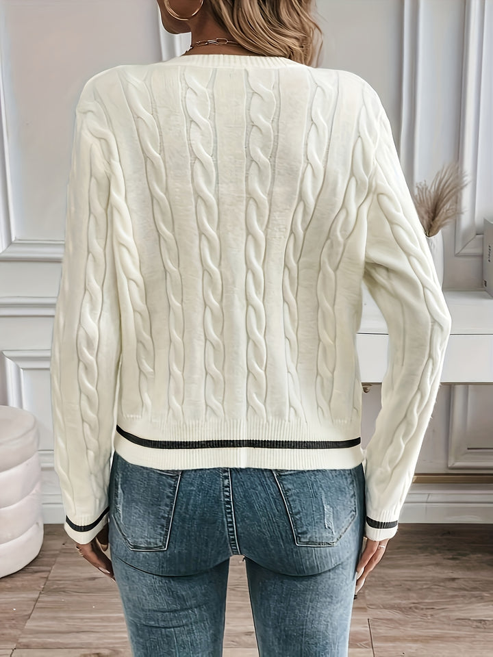 Nora | Cable-Knit Button-Front Cardigan
