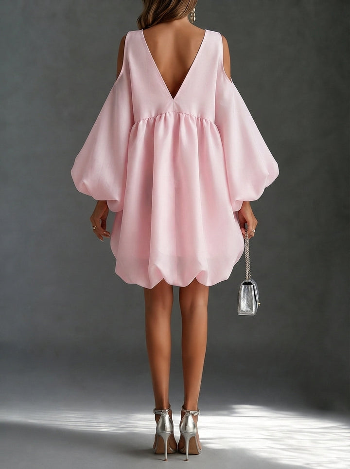Daphne | Cold Shoulder Balloon Sleeve Mini Dress