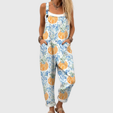 Clarinda | Relaxed Pumpkin Print Jumpsuit