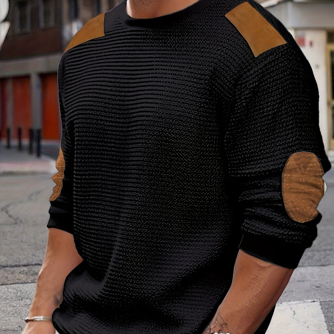 Barnaby | Textured Elbow-Patch Jumper
