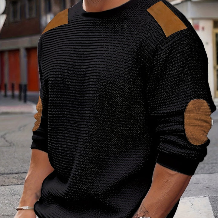 Barnaby | Textured Elbow-Patch Jumper