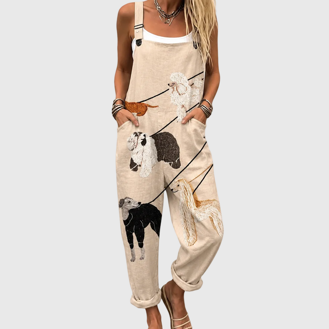 Mariota | Relaxed Dog Print Jumpsuit