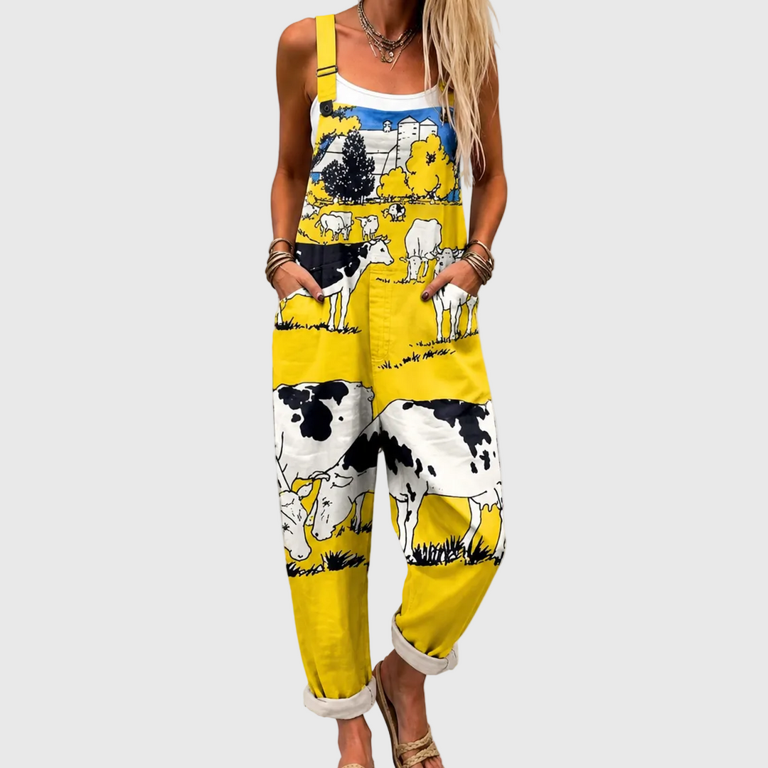 Priscille | Relaxed Cow Print Jumpsuit