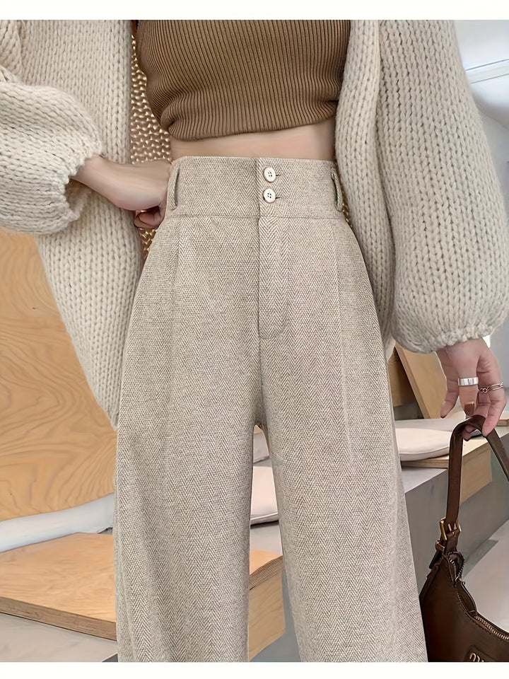 Greta | Tailored High-Waisted Wide-Leg Trousers