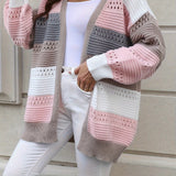 Delilah | Colour-Block Oversized Cardigan