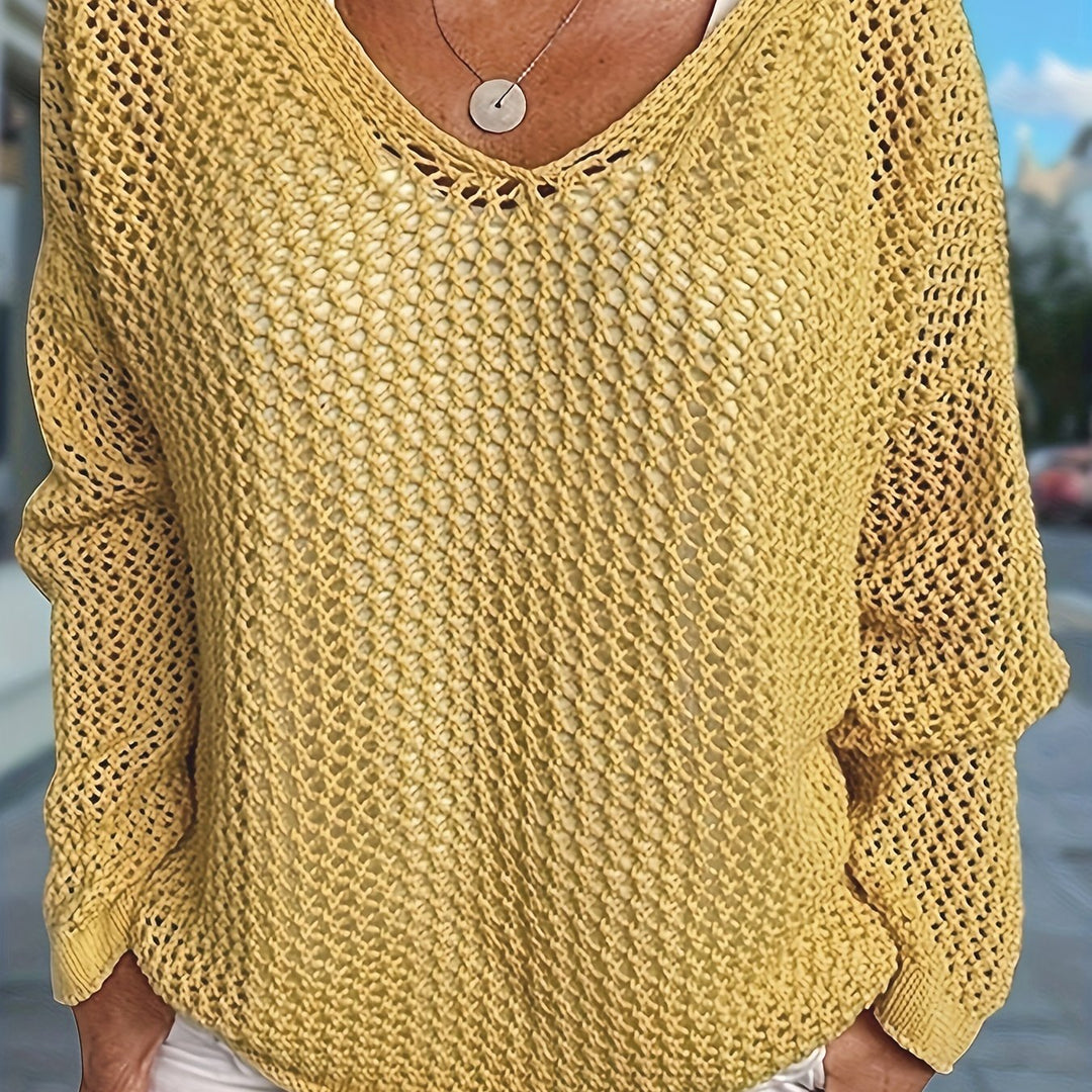 Marguerite | Open-Knit V-Neck Jumper
