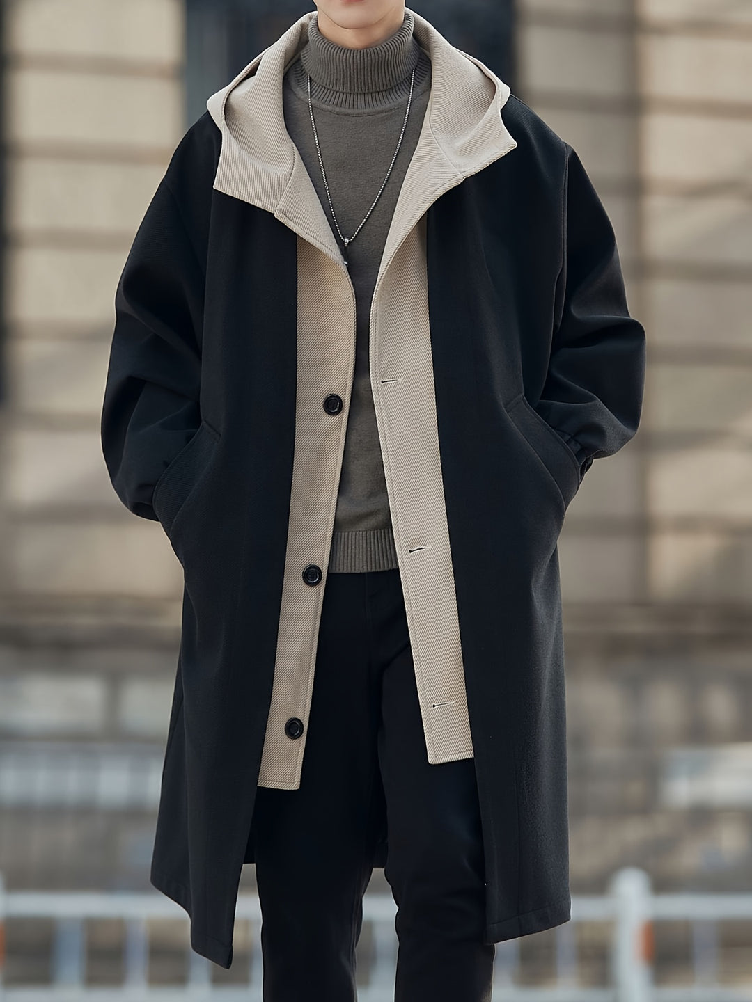 Desmond | Layered Hooded Long Coat