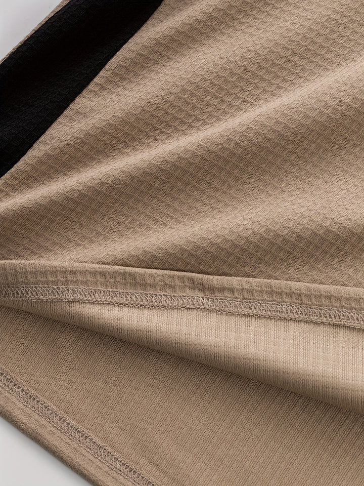 Bryce | Textured Contrast Henley Shirt