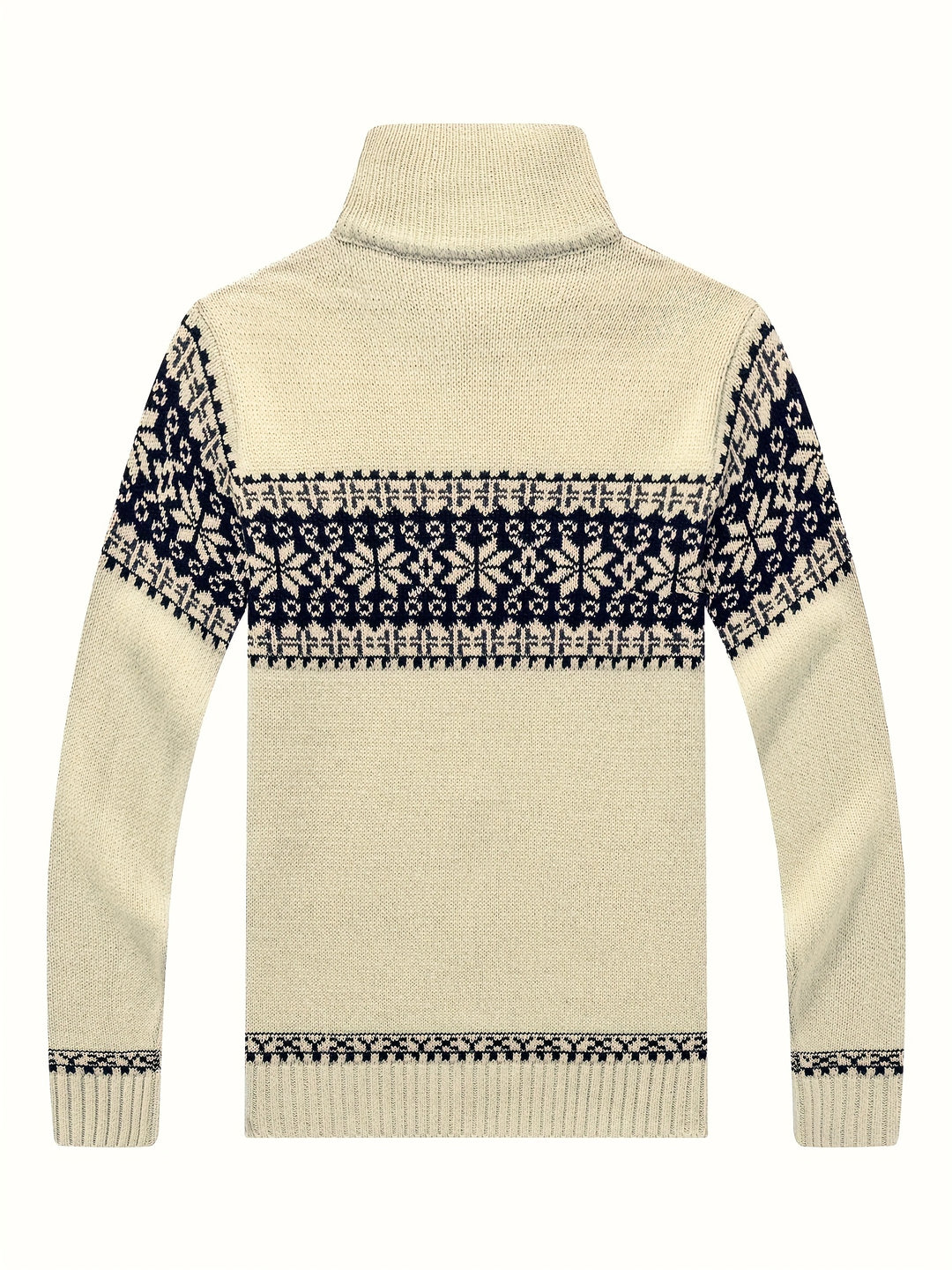 Reuben | Nordic-Pattern Zip Cardigan