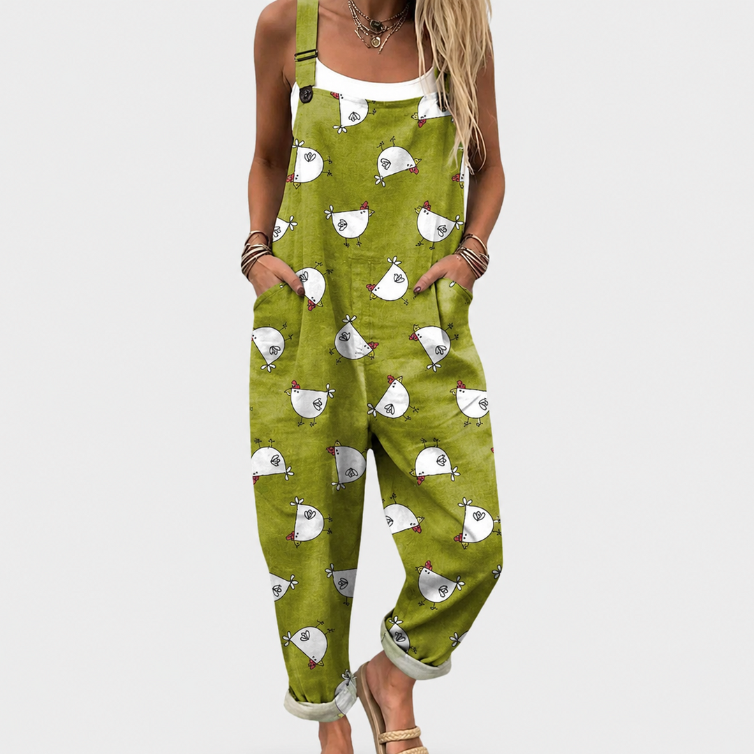 Katharina | Relaxed Hen Print Jumpsuit