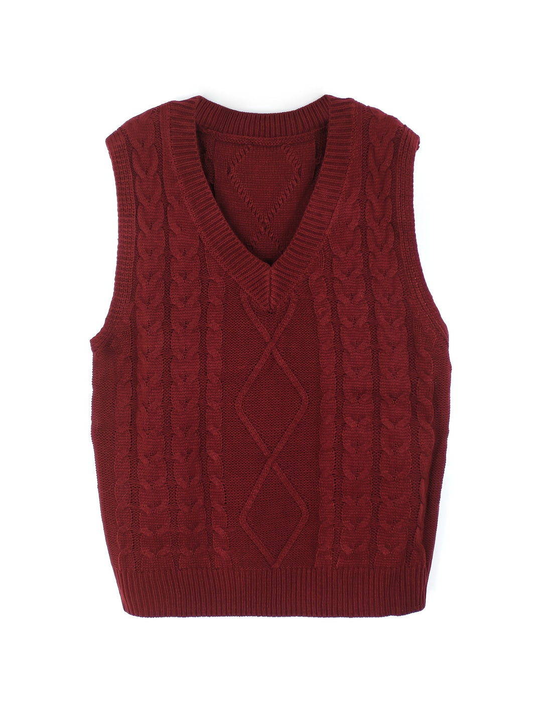 Vivian | Cable-Knit V-Neck Sweater Vest
