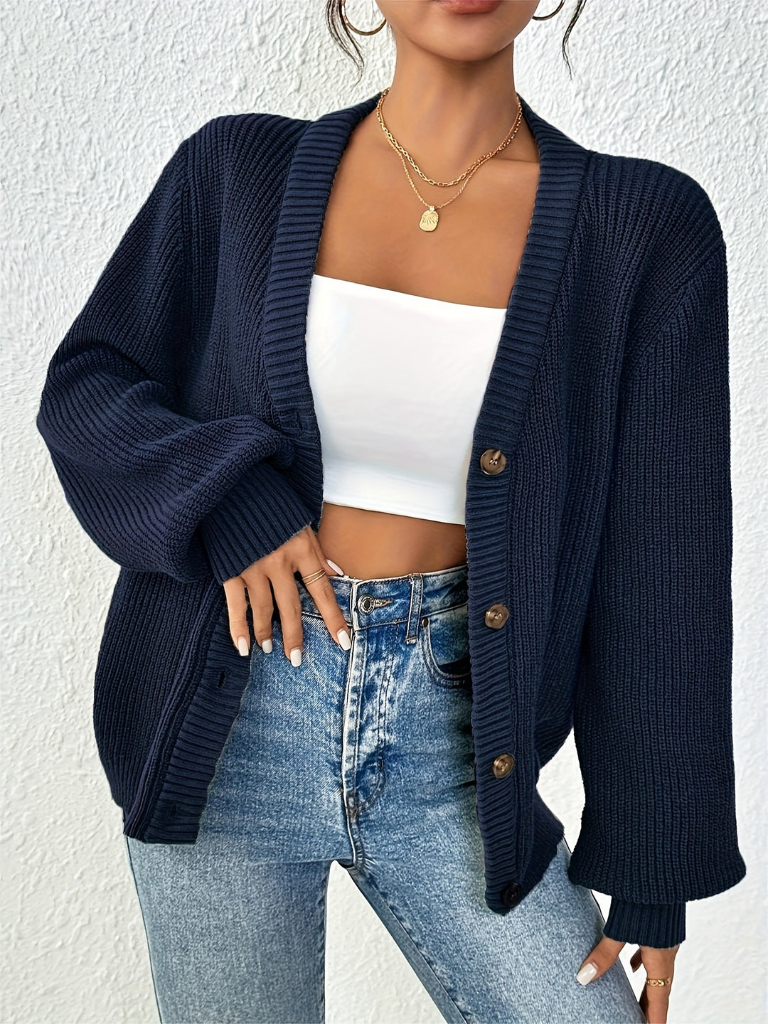 Rosemary | Chunky-Knit Button Cardigan