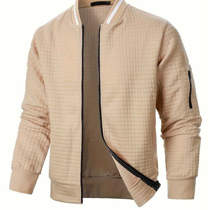 Spencer | Textured Zip-Up Bomber Jacket