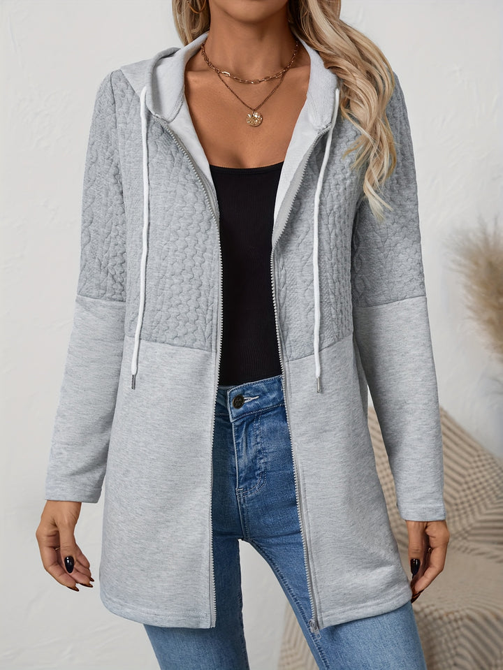 Marianne | Textured Longline Hooded Jacket
