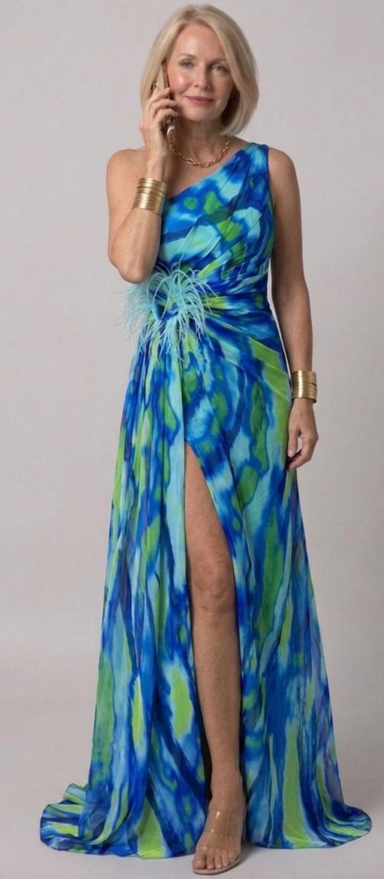 Ainsley | Draped One-Shoulder Evening Gown