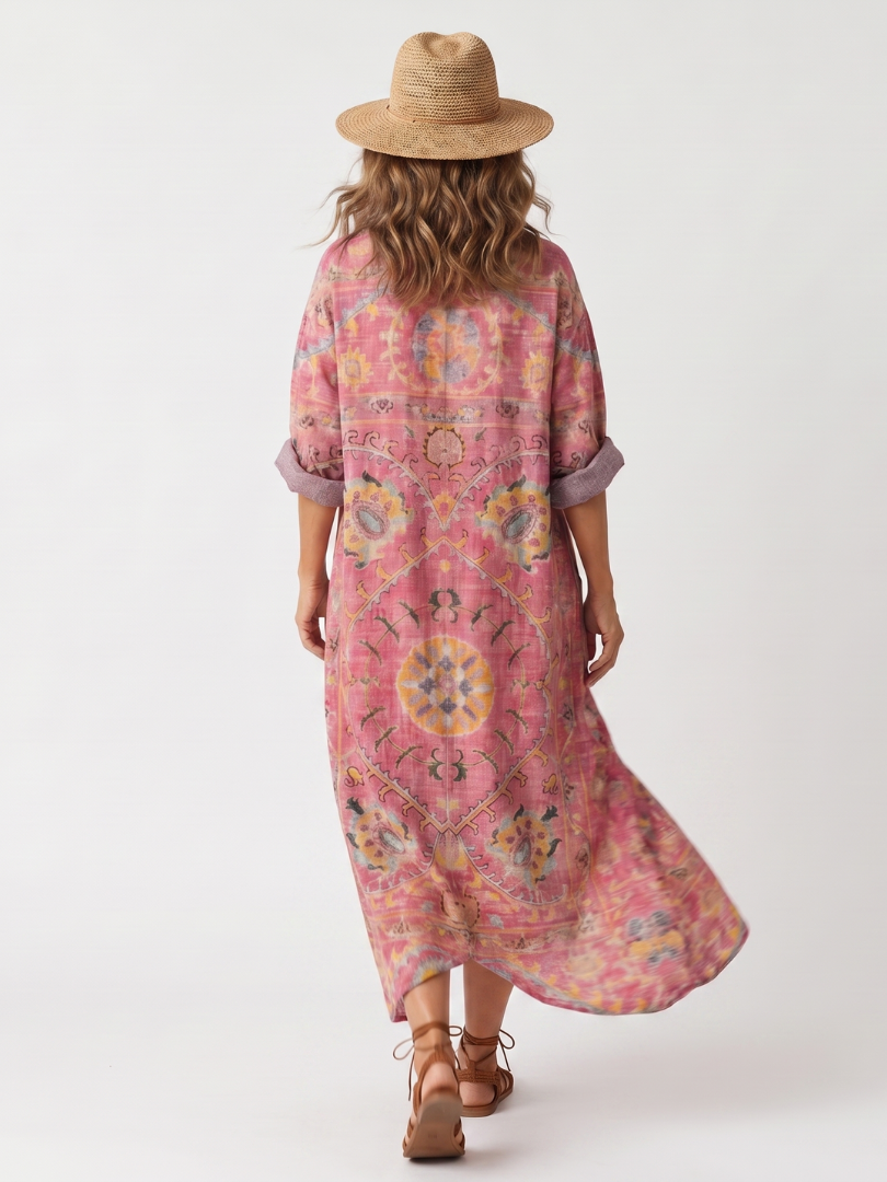 Paloma | Bohemian Print Relaxed Midi Dress