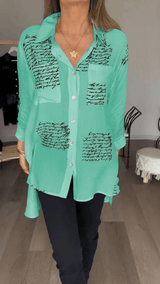 Odile | Relaxed Script-Print Shirt