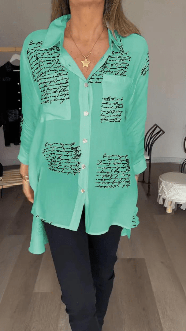 Odile | Relaxed Script-Print Shirt