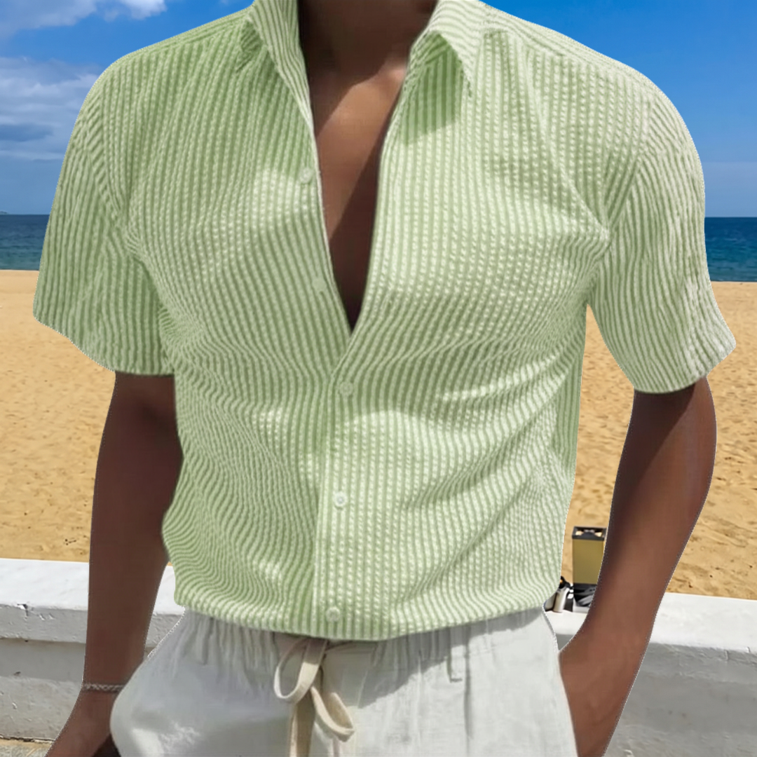 Foster | Textured Stripe Short Sleeve Shirt