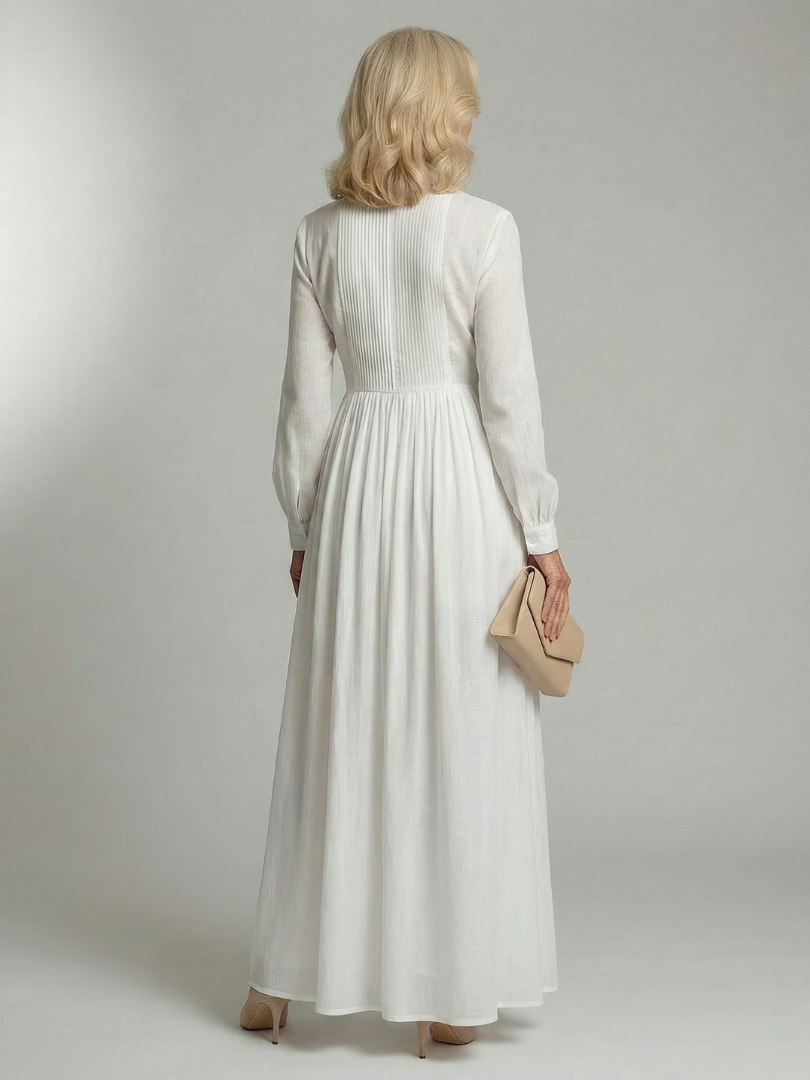 Amelia | Elegant Pintuck Maxi Dress