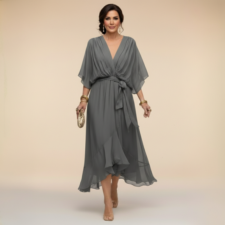 Kathleen | Flowing V-Neck Midi Dress