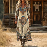 Marguerite | Bohemian Print Maxi Dress
