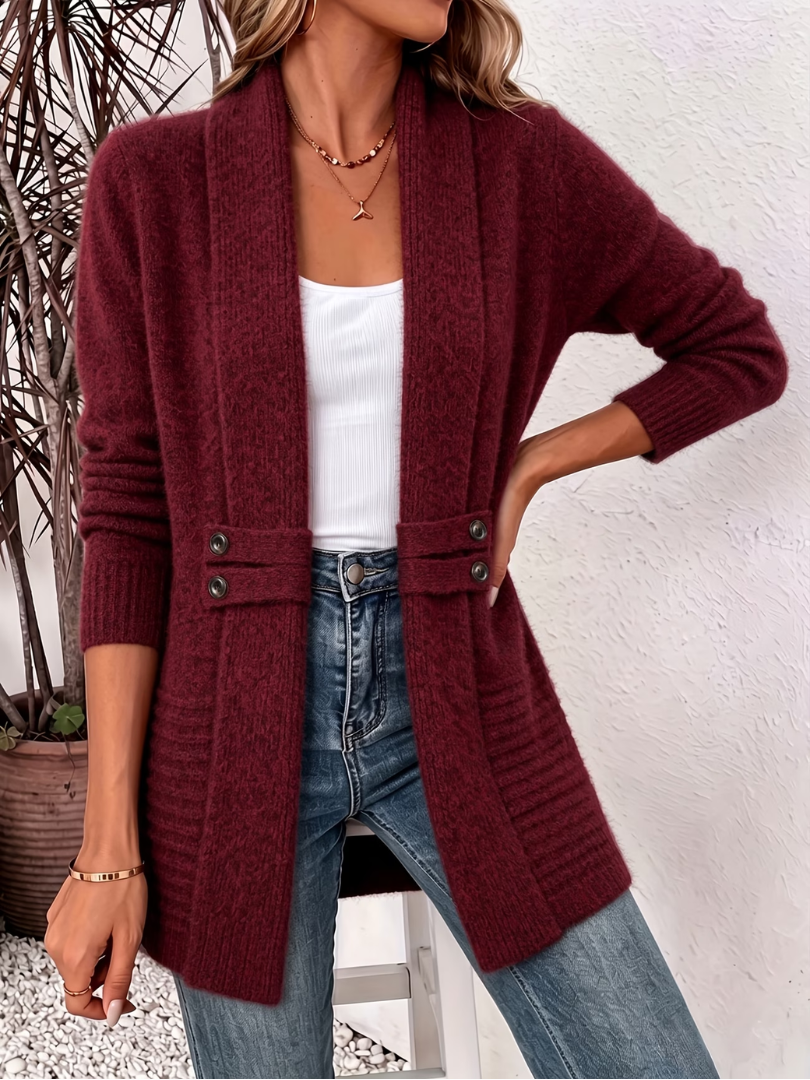Marjorie | Open-Front Longline Cardigan