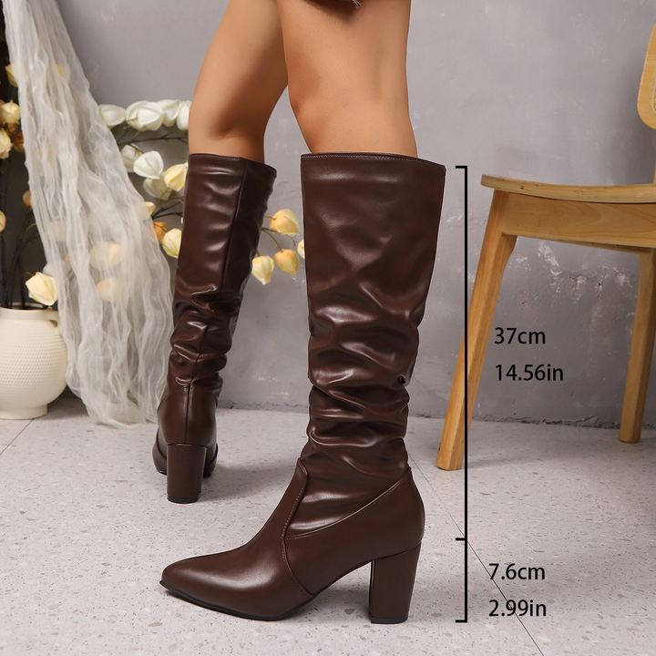 Delphina | Slouch-Detail Knee-High Boots