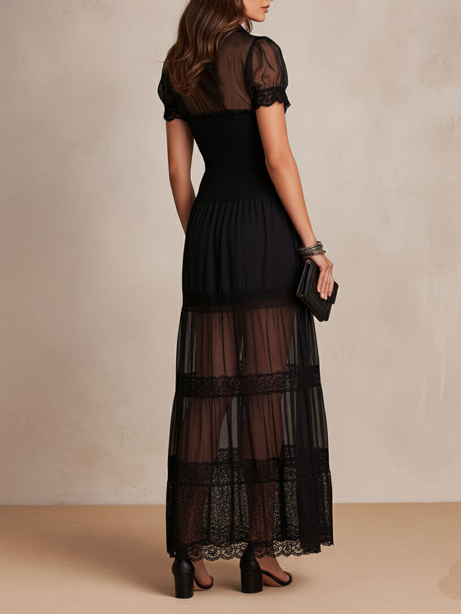 Rosaline | Lace-Trimmed Maxi Dress