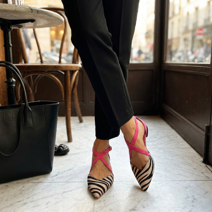 Audrey | Pointed Cross-Strap Flats