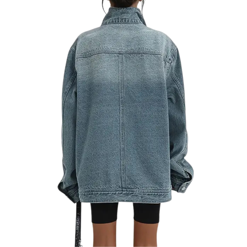 Naomi | Vintage-Washed High-Neck Jacket