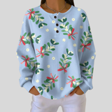 Lena | Christmas Button-Neck Sweatshirt